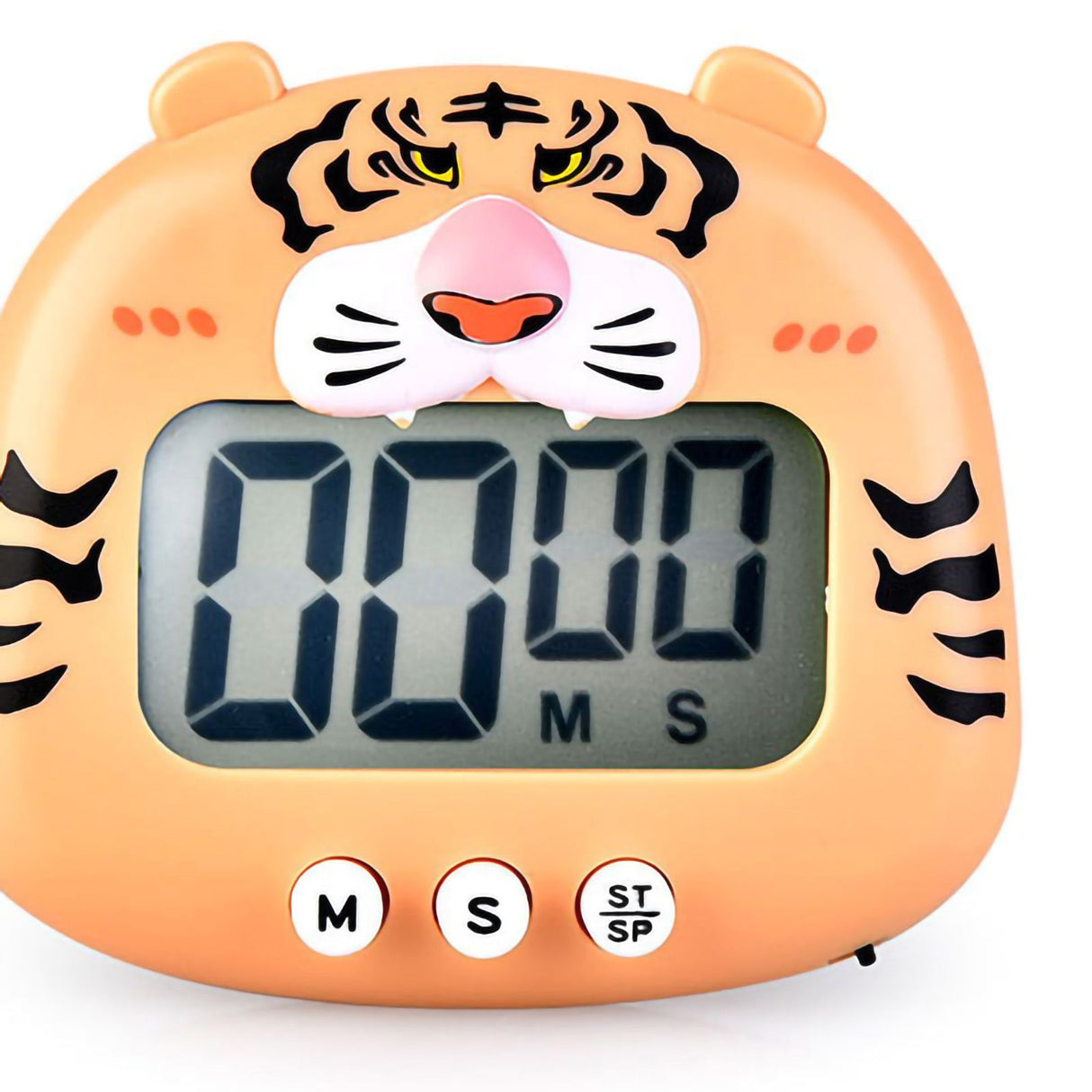 Animal Timer Student Magnetic Digital Digital 100 Minutes Timing Countdown Timer With Battery for Kitchen Orange Tiger