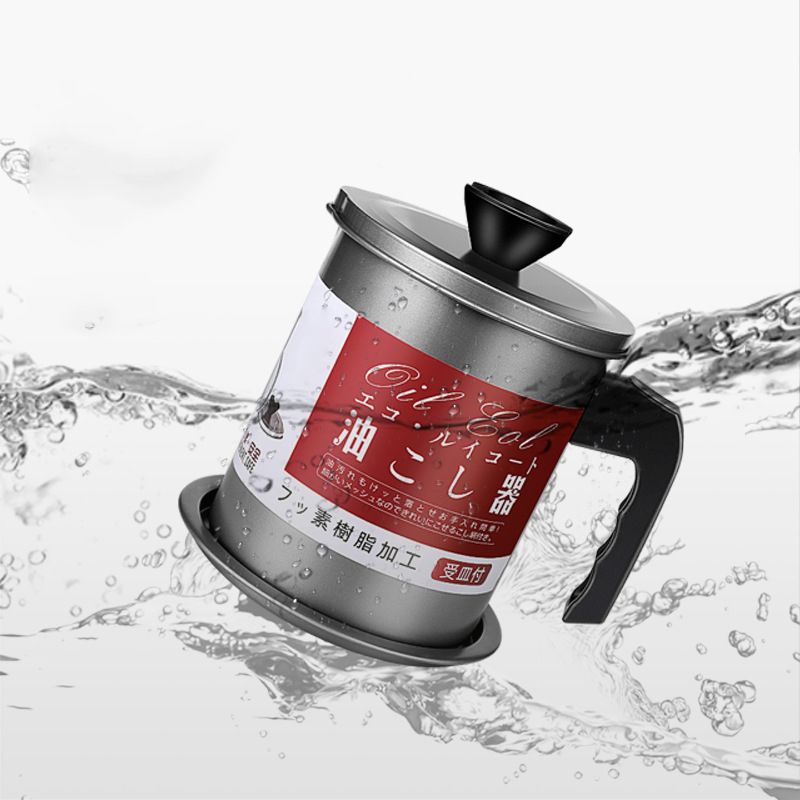 Residue Filter Oil Can Stainless Steel Large Capacity Kitchen Fat Storage Container for Cooking 1.4L Small