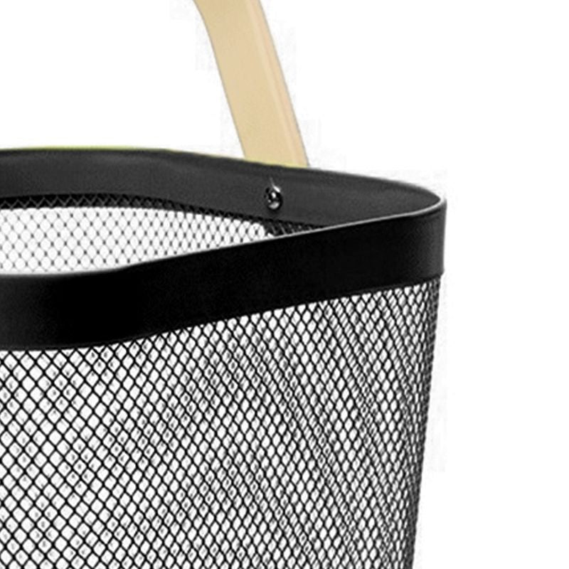 Fruit Colander Metal Material Comfortable Portable Handle Wear Resistant Practical Vegetable Drain Basket for Kitchen Black