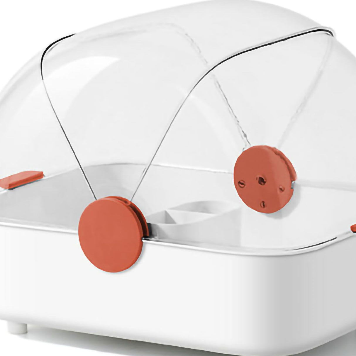 Tableware Storage Box Multifunctional Chopsticks Dishes Drying Box with Cover Kitchen Utensil White Orange