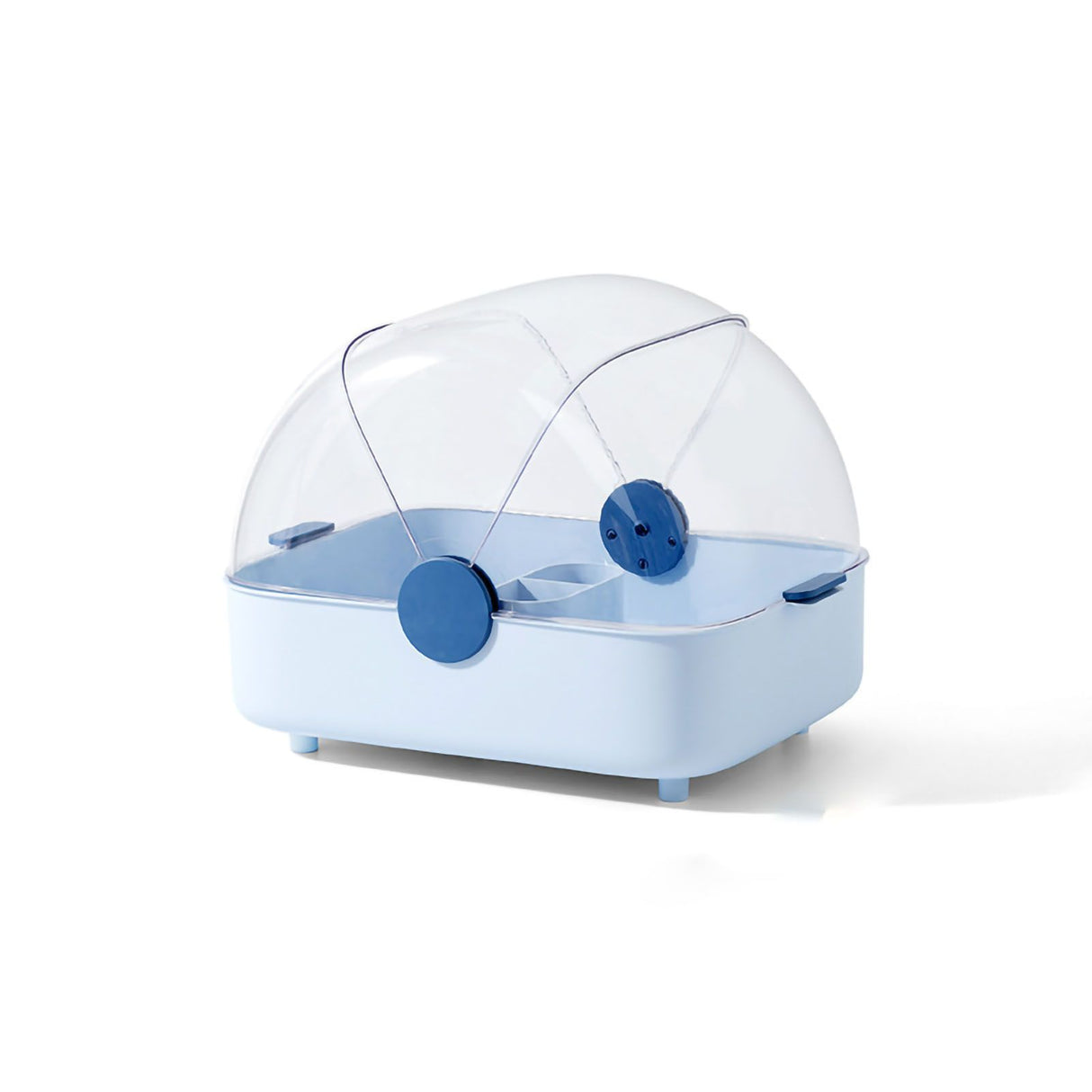 Tableware Storage Box Multifunctional Chopsticks Dishes Drying Box with Cover Kitchen Utensil Blue