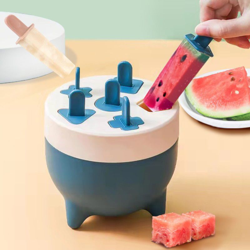 Popsicles Mold 6 Cavities Detachable Design Safe Healthy Material Durable PP Mini Popsicle Mold Blue