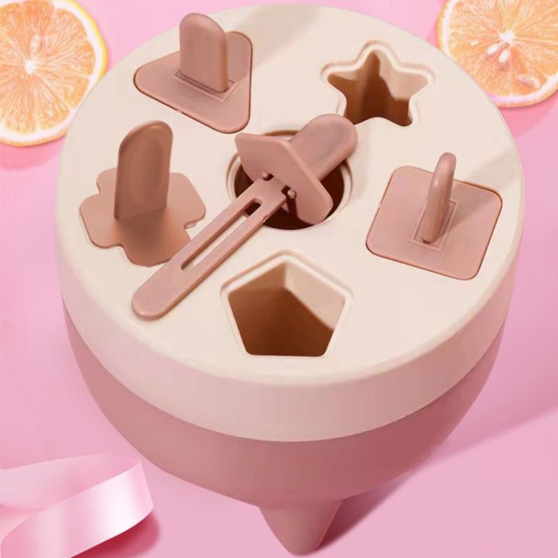 Popsicles Mold 6 Cavities Detachable Design Safe Healthy Material Durable PP Mini Popsicle Mold Pink