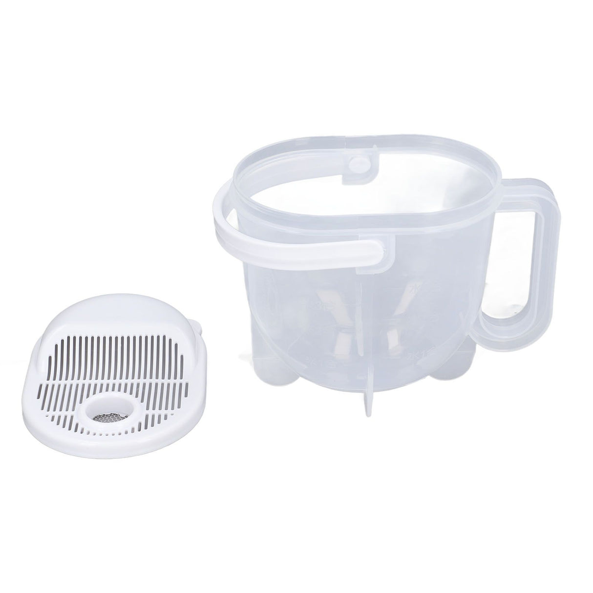 Rice Washing Bowl Water Flush Type ABS Clear Scale Fine Strainer Auxiliary Handle Rice Cleaning Basket for Kitchen