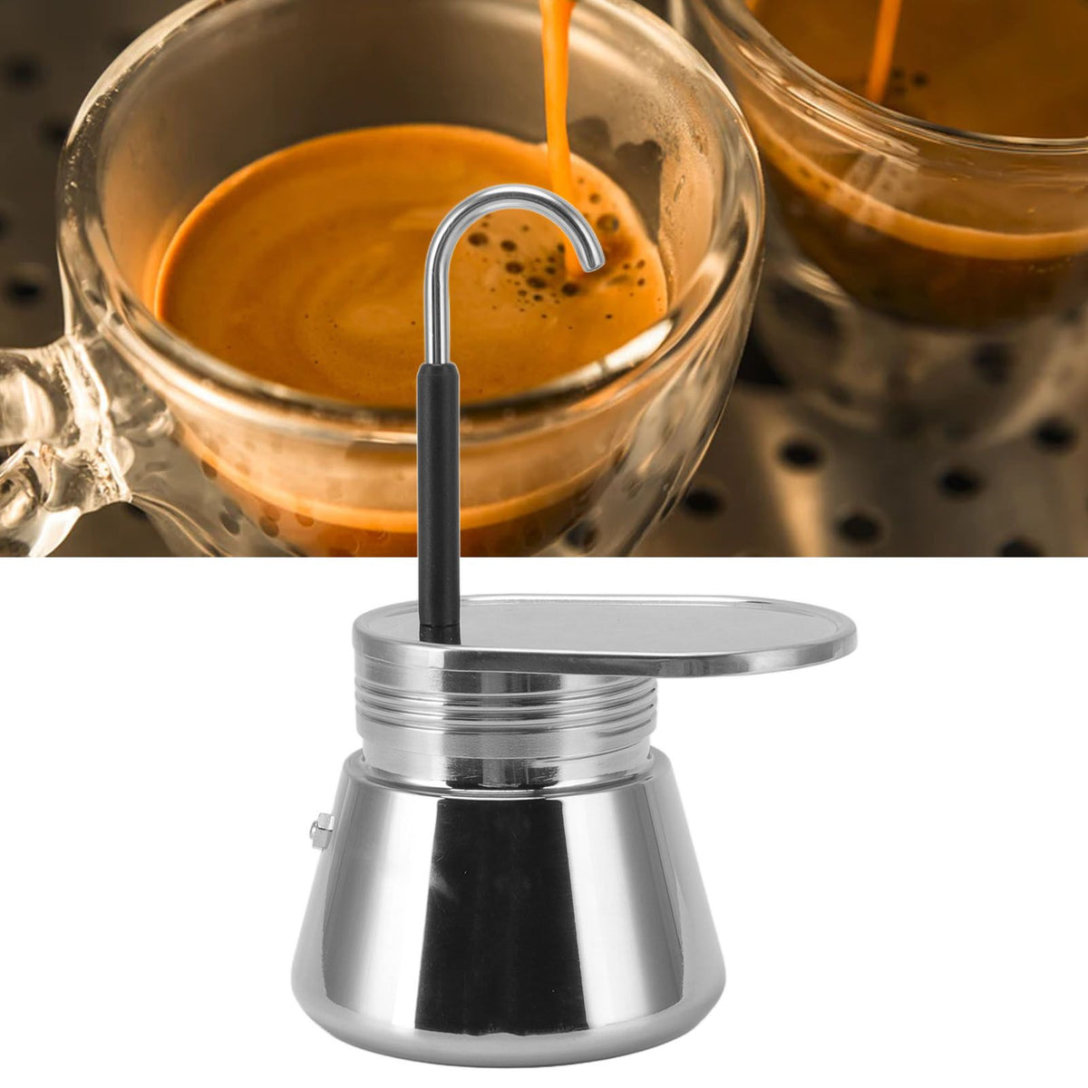 Moka Pot Stainless Steel Italian Type DIY Large Capacity Light Weight Portable Coffee Maker