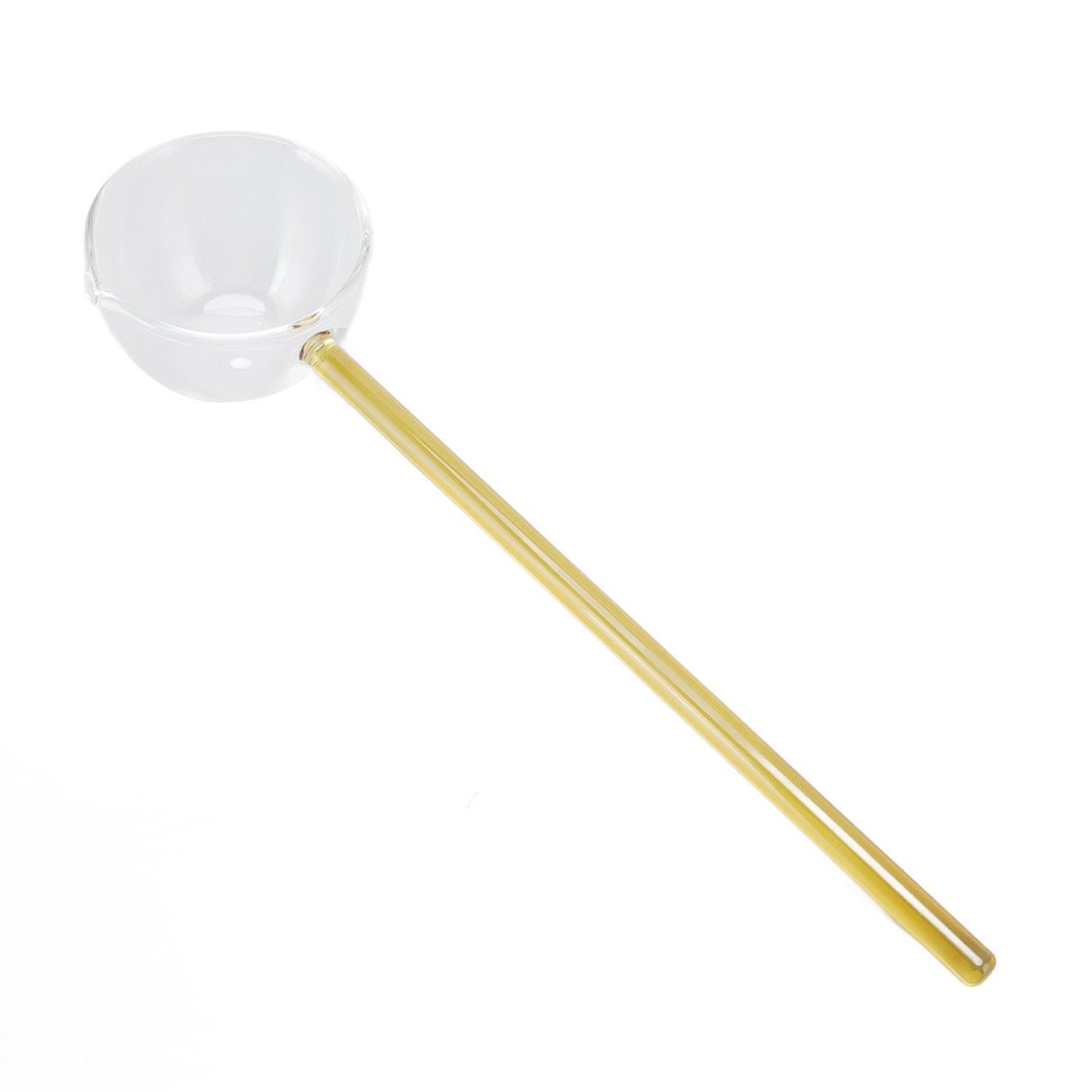 Glass Stirring Spoon High Temperature Resistance Simple 100ML Mixing Spoon Coffee Tea Spoon for Restaurants Home Yellow