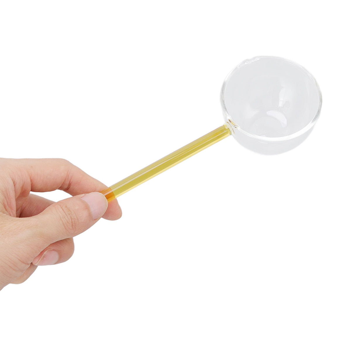 Glass Stirring Spoon High Temperature Resistance Simple 100ML Mixing Spoon Coffee Tea Spoon for Restaurants Home Yellow