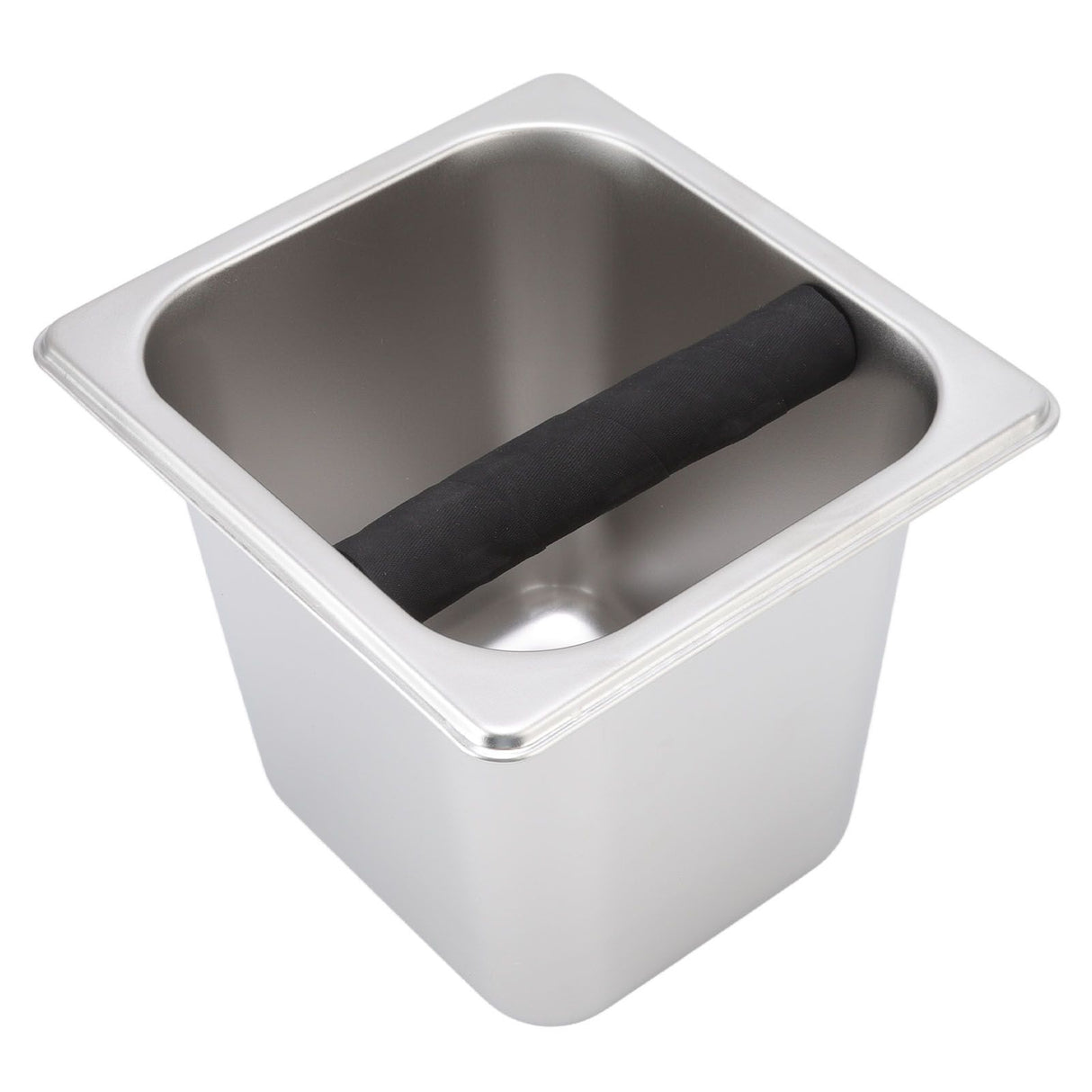Stainless Steel Coffee Knocking Grounds Box with Rubber Rod Embeddable Coffee Dump Bin for Home Restaurant