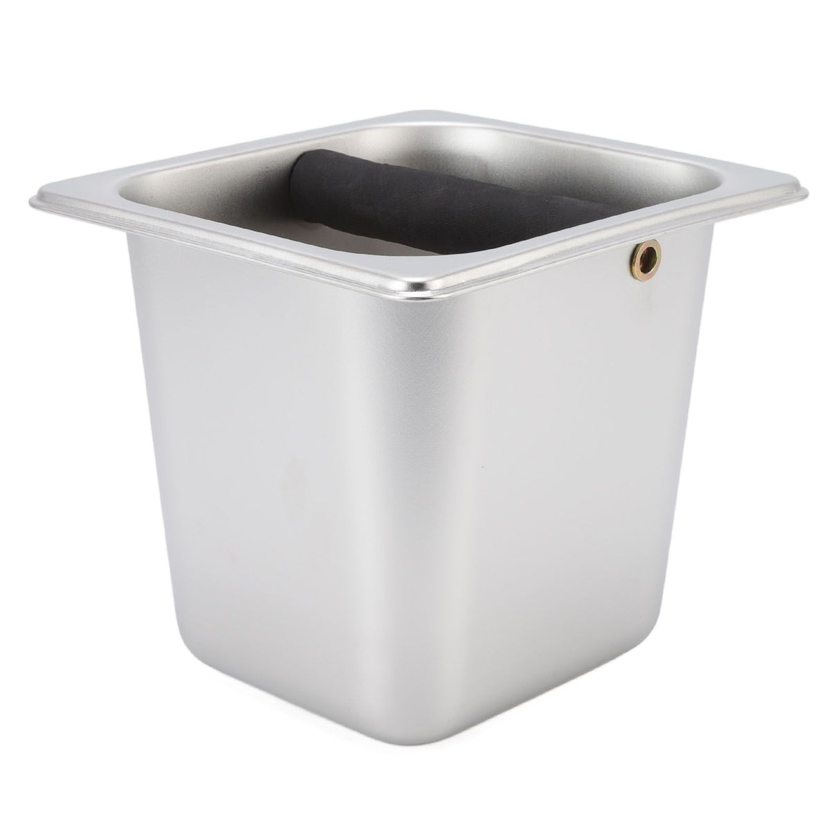 Stainless Steel Coffee Knocking Grounds Box with Rubber Rod Embeddable Coffee Dump Bin for Home Restaurant