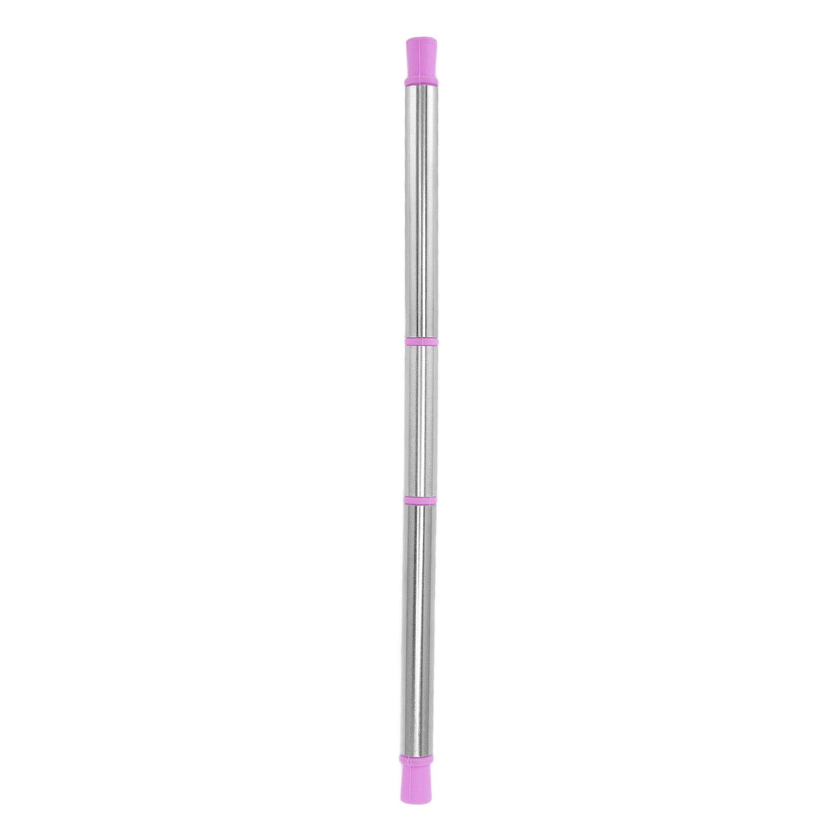 Collapsible Straw Stainless Steel Portable Easy to Clean Foldable Straw with Cleaning Brush for Home Office Outdoor Purple