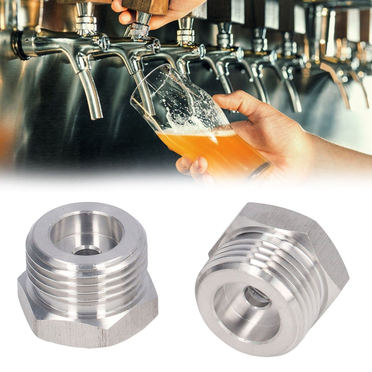 2Pcs Cola Barrel Adapter Distributor Connector Male Thread G5/8 Female Thread 1/4MFL