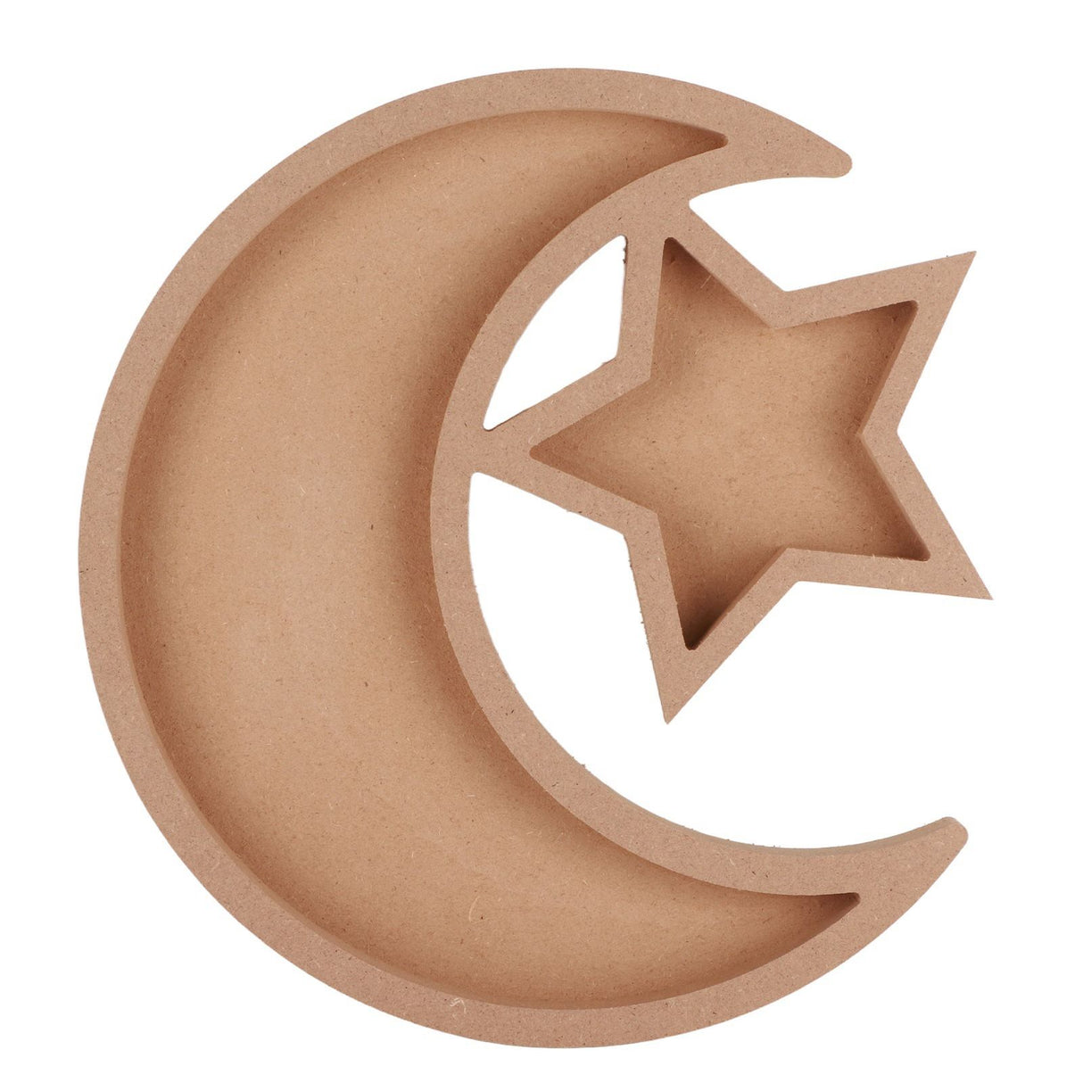Eid Wooden Dessert Tray Cute Shape Multifunctional Ramadan Wood Moon Tray for Home Ramadan Party Garden Decor