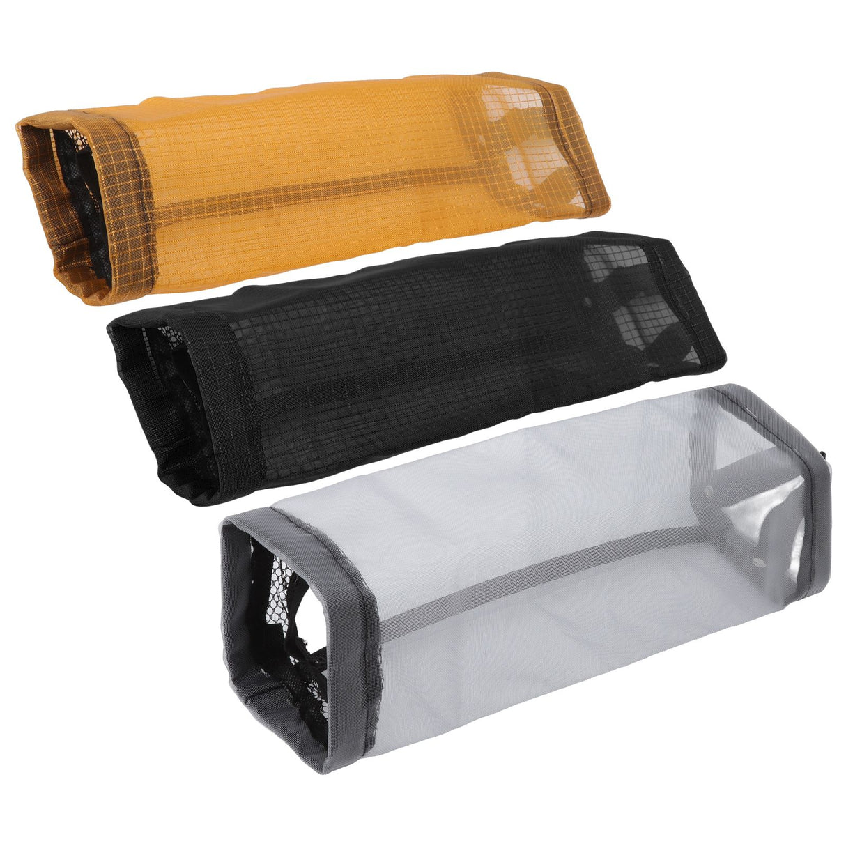 Grocery Bag Holder Large Capacity Durable Polyester Transparent Space Saving Trash Bag Holder for Home Kitchen Yellow
