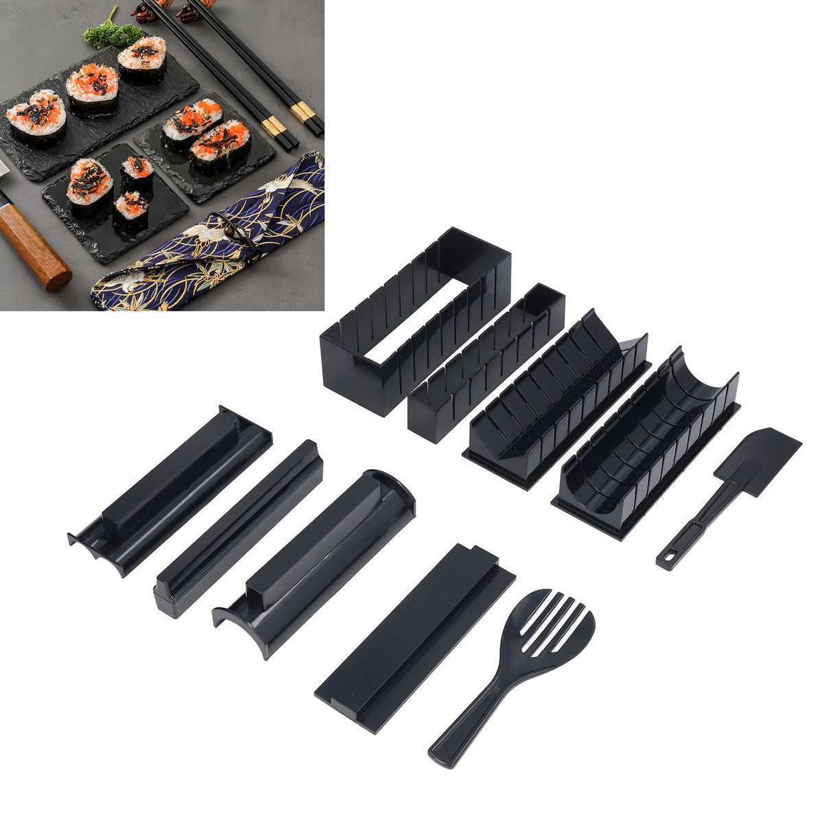 Sushi Making Kit Safe Harmless Odorless Simple Operation DIY Sushi Mold Set Sushi Maker Tool Kit for Home Kitchen