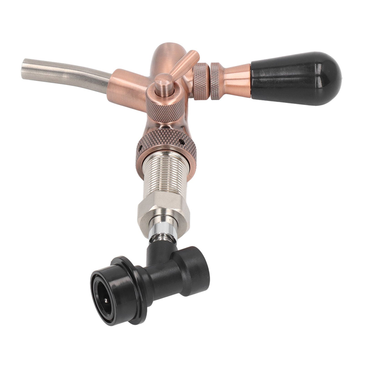 G5/8 Beer Faucet Brass Stainless Steel Beer Tap Adjustable Beer Faucet with Quick Connector Red Bronze