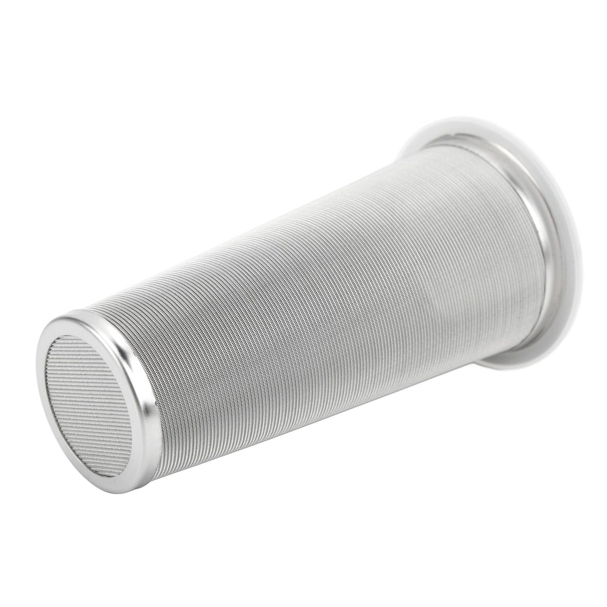 304 Stainless Steel Cold Brew Coffee Filter Cone Mesh with White Rubber Circle Coffee Brew Infuser for Fruit Drink 8x15cm/3.1x5.9in
