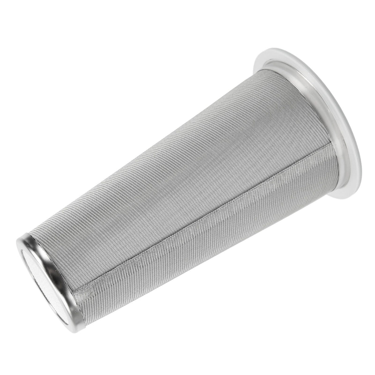 304 Stainless Steel Cold Brew Coffee Filter Cone Mesh with White Rubber Circle Coffee Brew Infuser for Fruit Drink 8x15cm/3.1x5.9in