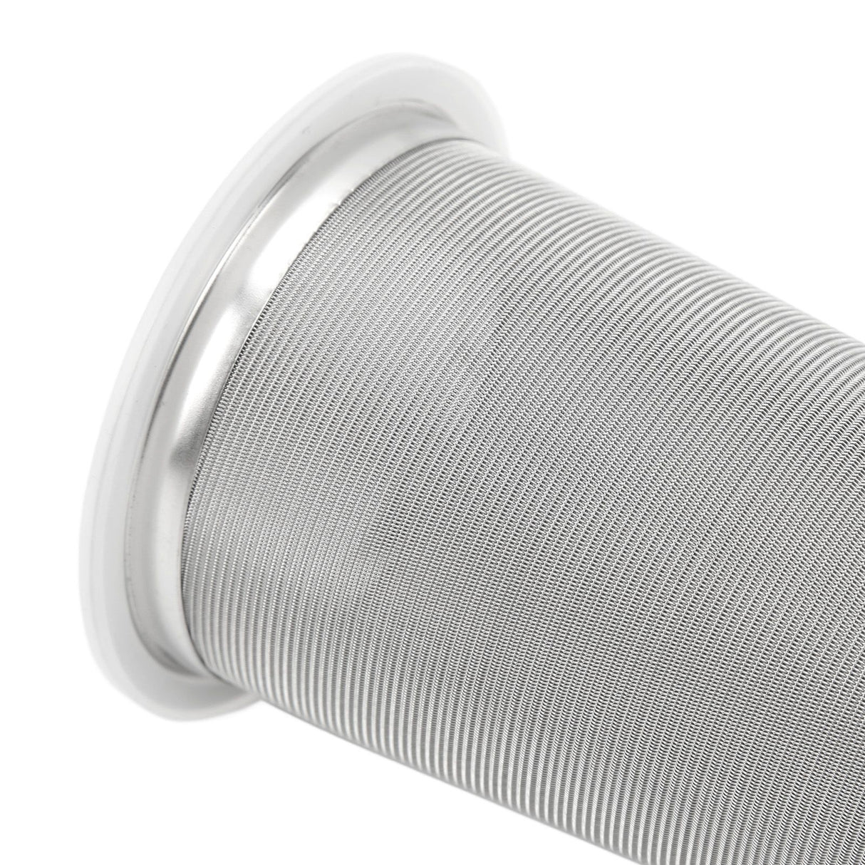 304 Stainless Steel Cold Brew Coffee Filter Cone Mesh with White Rubber Circle Coffee Brew Infuser for Fruit Drink 8x15cm/3.1x5.9in