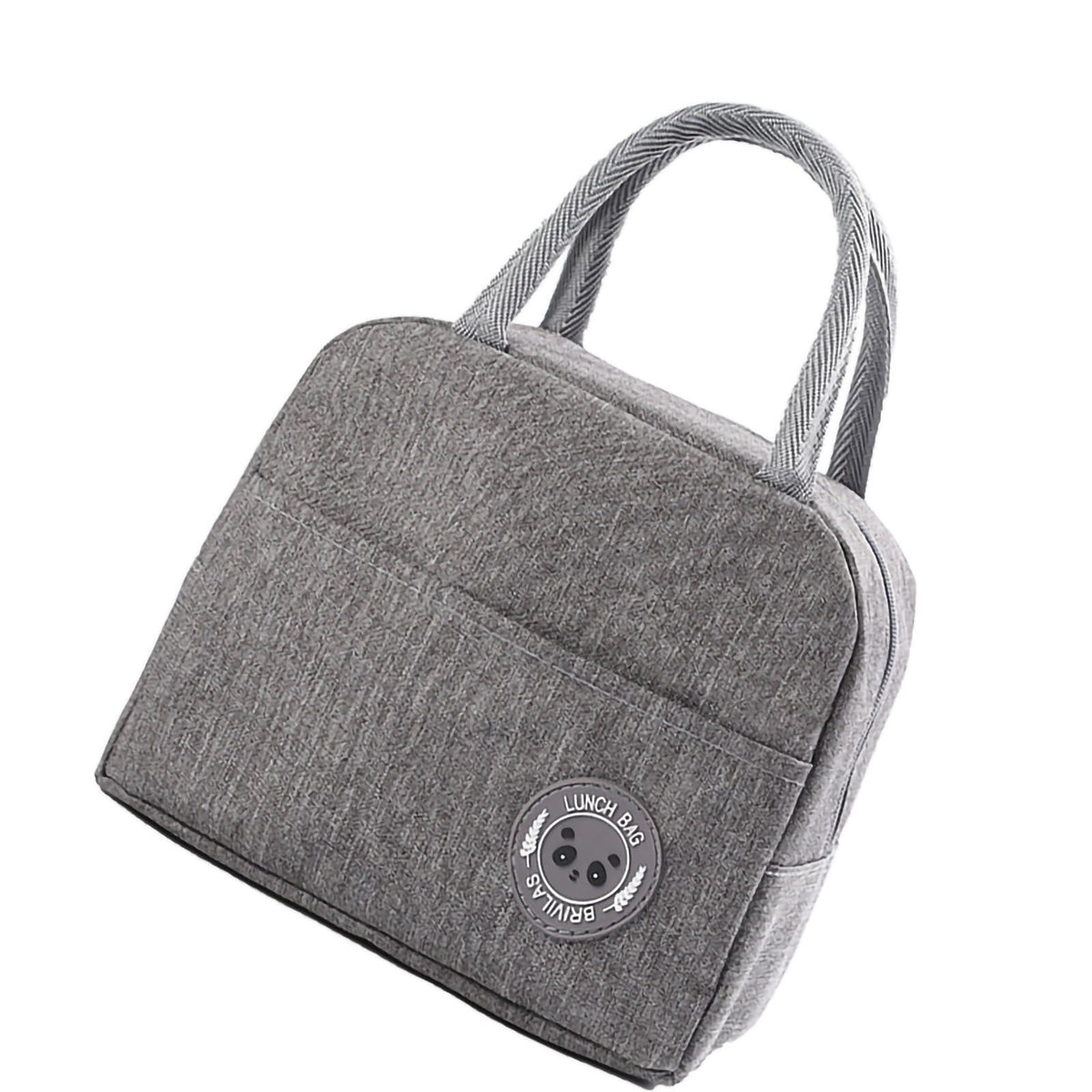 Lunch Bag High Capacity Reusable Tote Heat Preservation Dinner Insulation Hangbag Gray