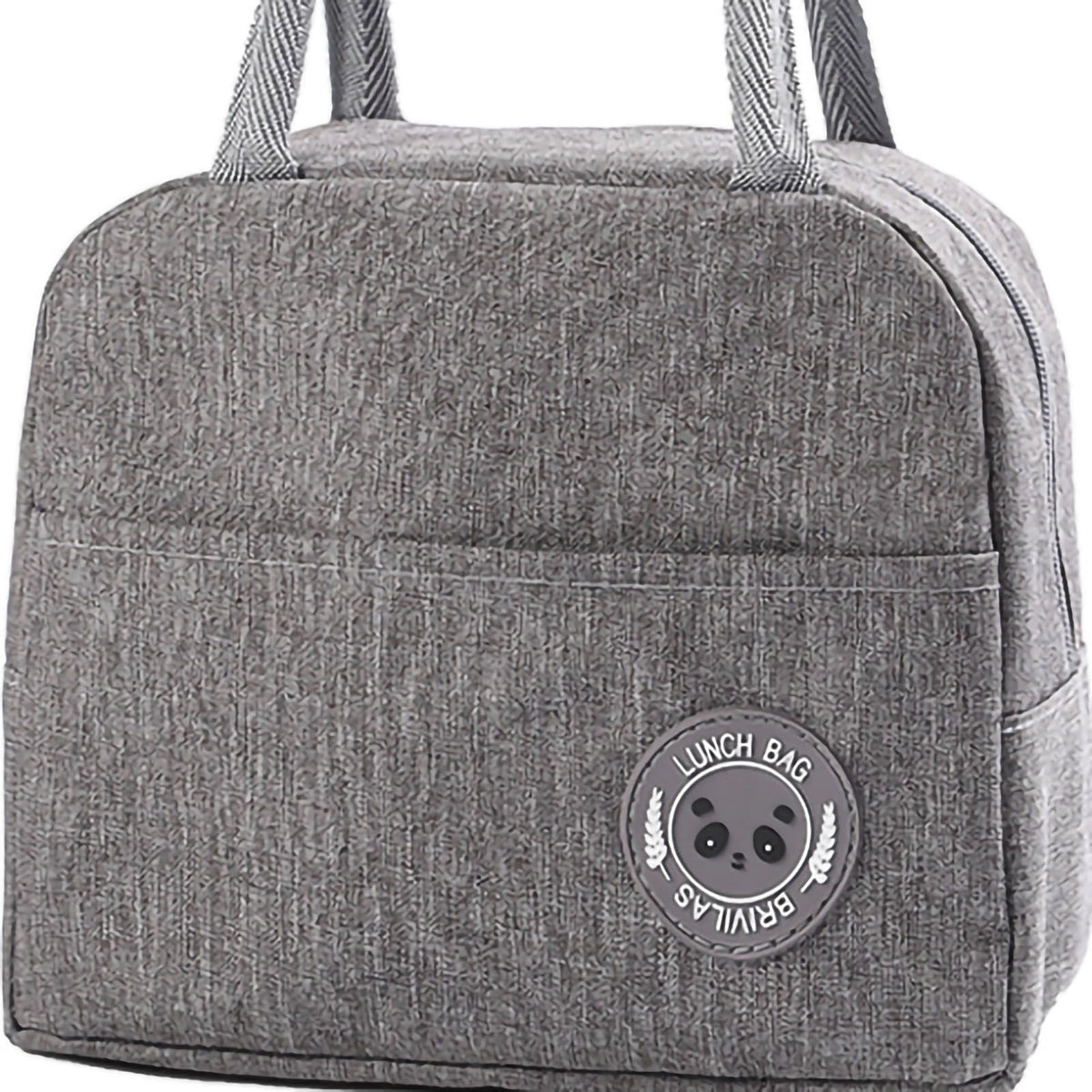 Lunch Bag High Capacity Reusable Tote Heat Preservation Dinner Insulation Hangbag Gray
