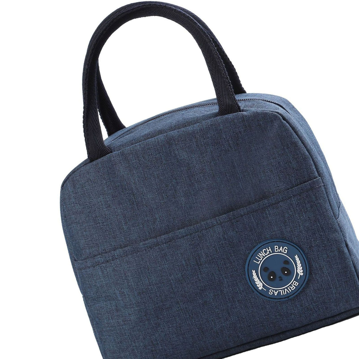 Lunch Bag High Capacity Reusable Tote Heat Preservation Dinner Insulation Hangbag Dark Blue