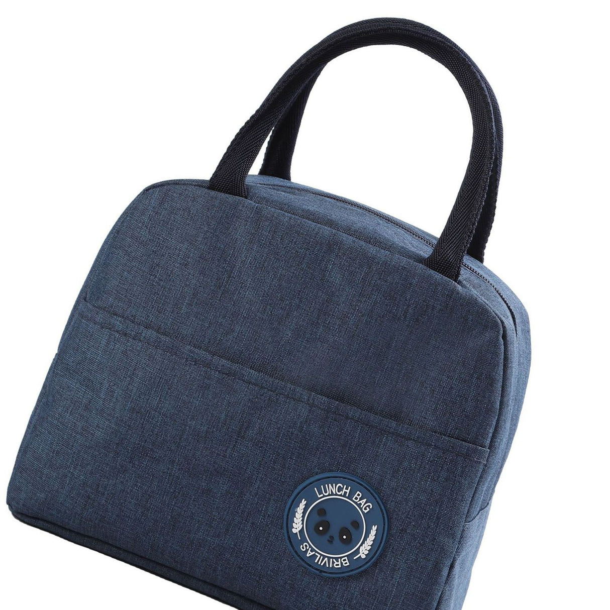 Lunch Bag High Capacity Reusable Tote Heat Preservation Dinner Insulation Hangbag Dark Blue