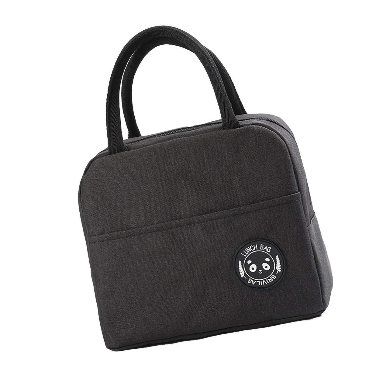 Lunch Bag High Capacity Reusable Tote Heat Preservation Dinner Insulation Hangbag Black