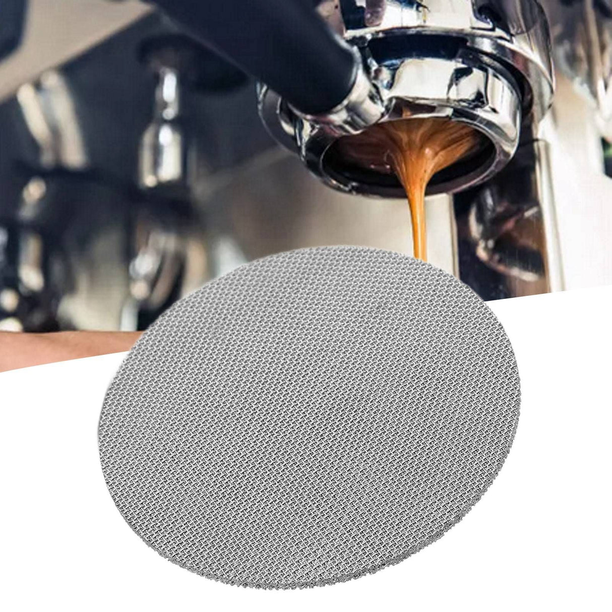 58.5mm Coffee Puck Screen 304 Stainless Steel Reusable Coffee Filter Mesh Plate for Coffee Machine Handle 150μm