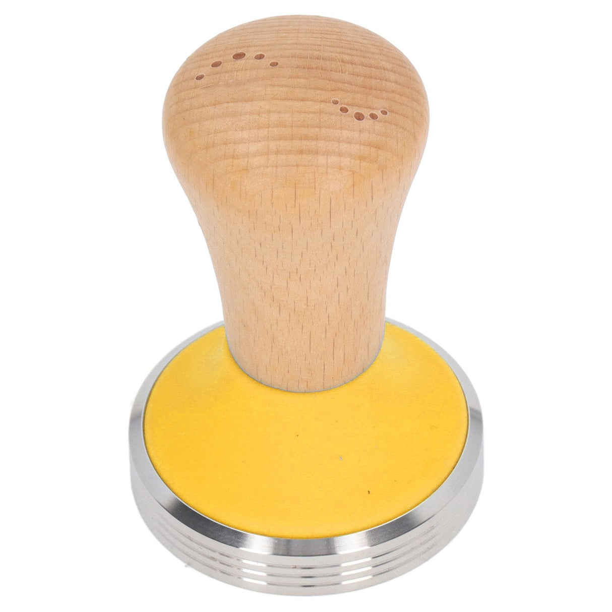 Wooden Coffee Tamper Food Grade Rustproof Easy To Clean Heavy Duty Coffee Tamper with Ergonomic Handle for Baristas Yellow 51mm/2.0in