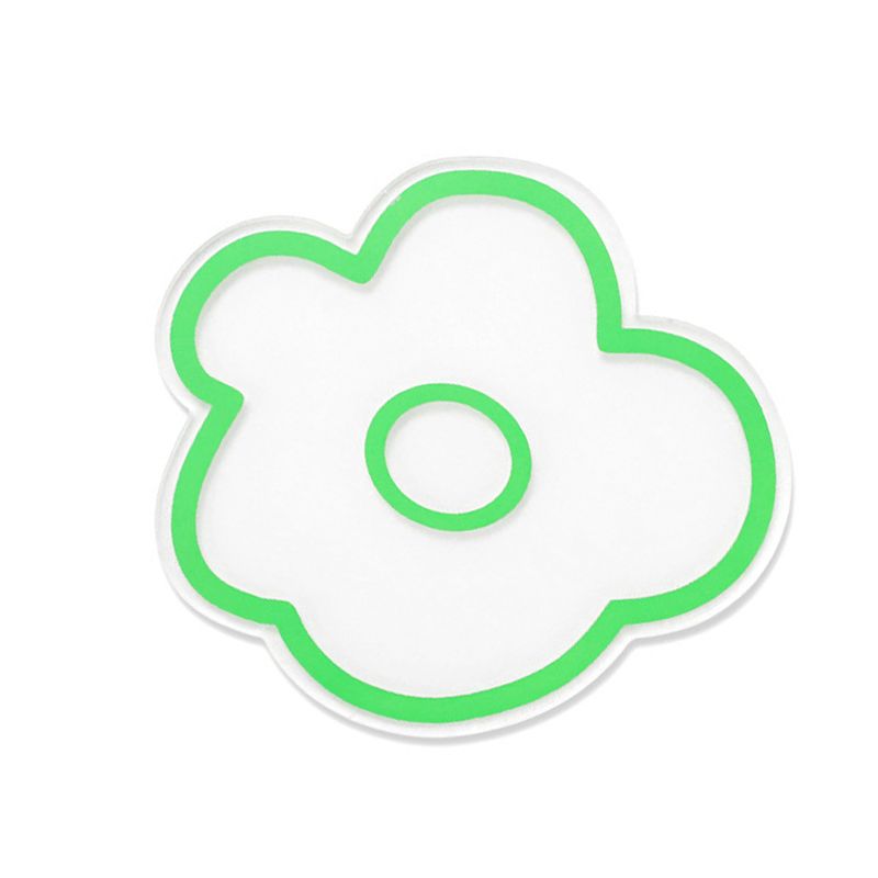 Acrylic Flower Coaster Heat Insulation Cute Flower Transparent Stable NonslipAcrylic Coasters Green