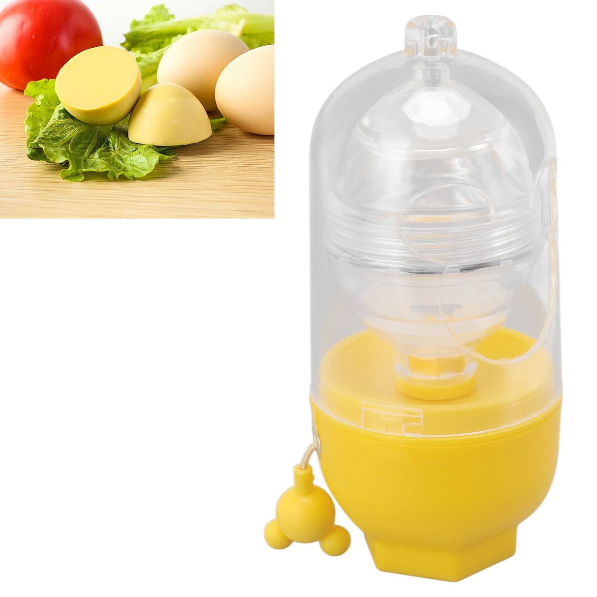 Egg Scrambler Convenient Hand Powered Golden Egg Maker for Mixing Egg Home Kitchen Yellow