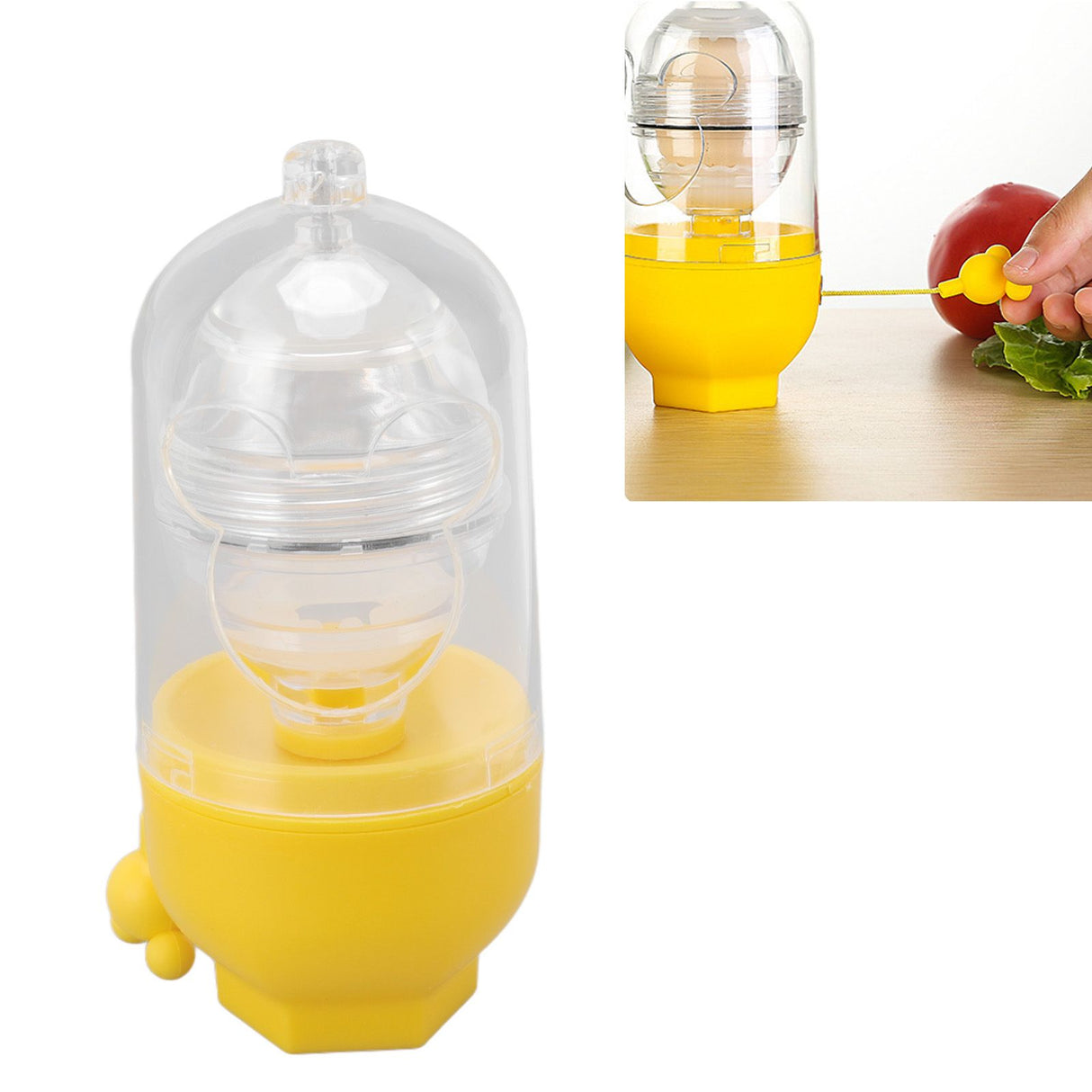 Egg Scrambler Convenient Hand Powered Golden Egg Maker for Mixing Egg Home Kitchen Yellow