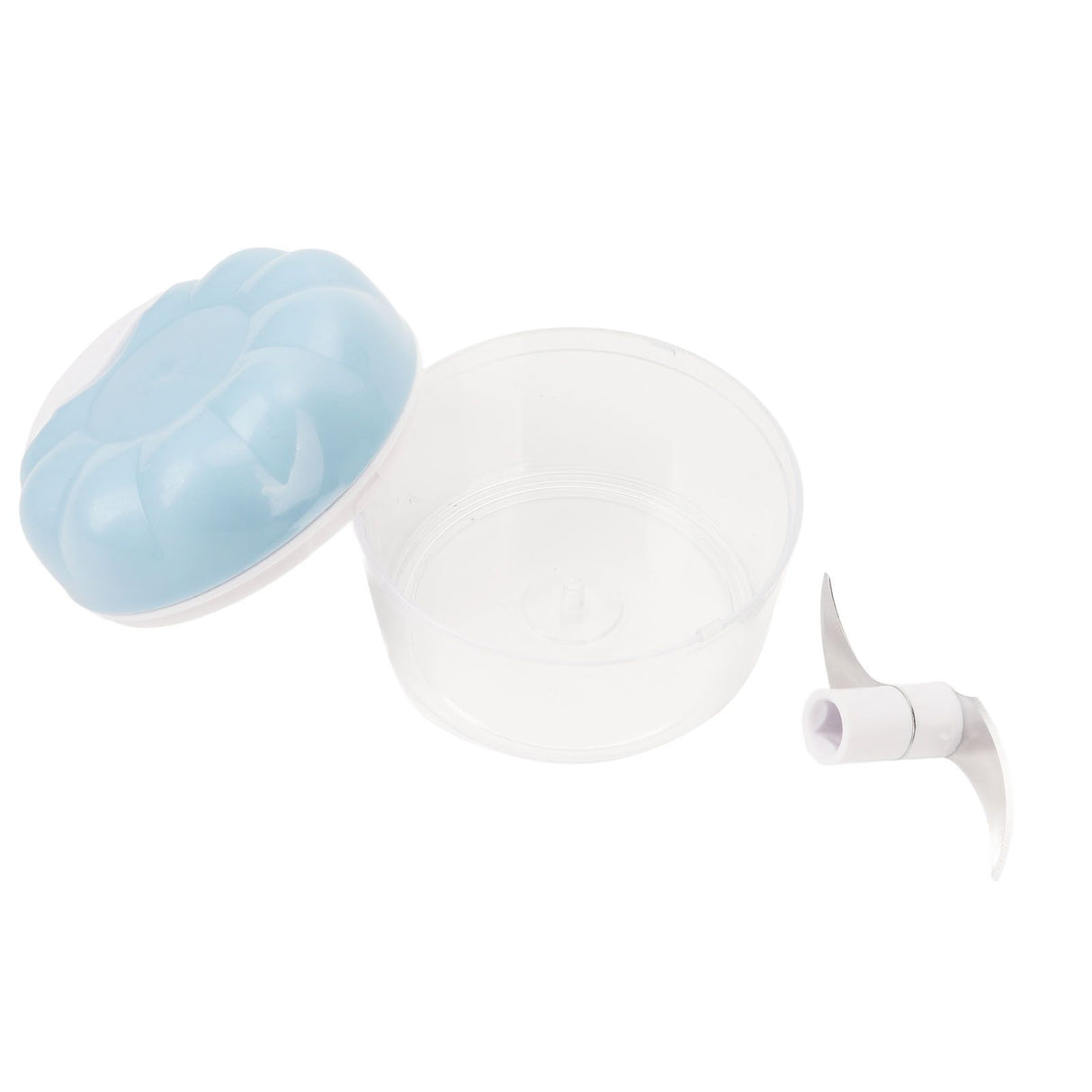 Garlic Chopper Manual Mini Safe Multipurpose Transparent Garlic Mincer with Drawstring for Kitchen Blue