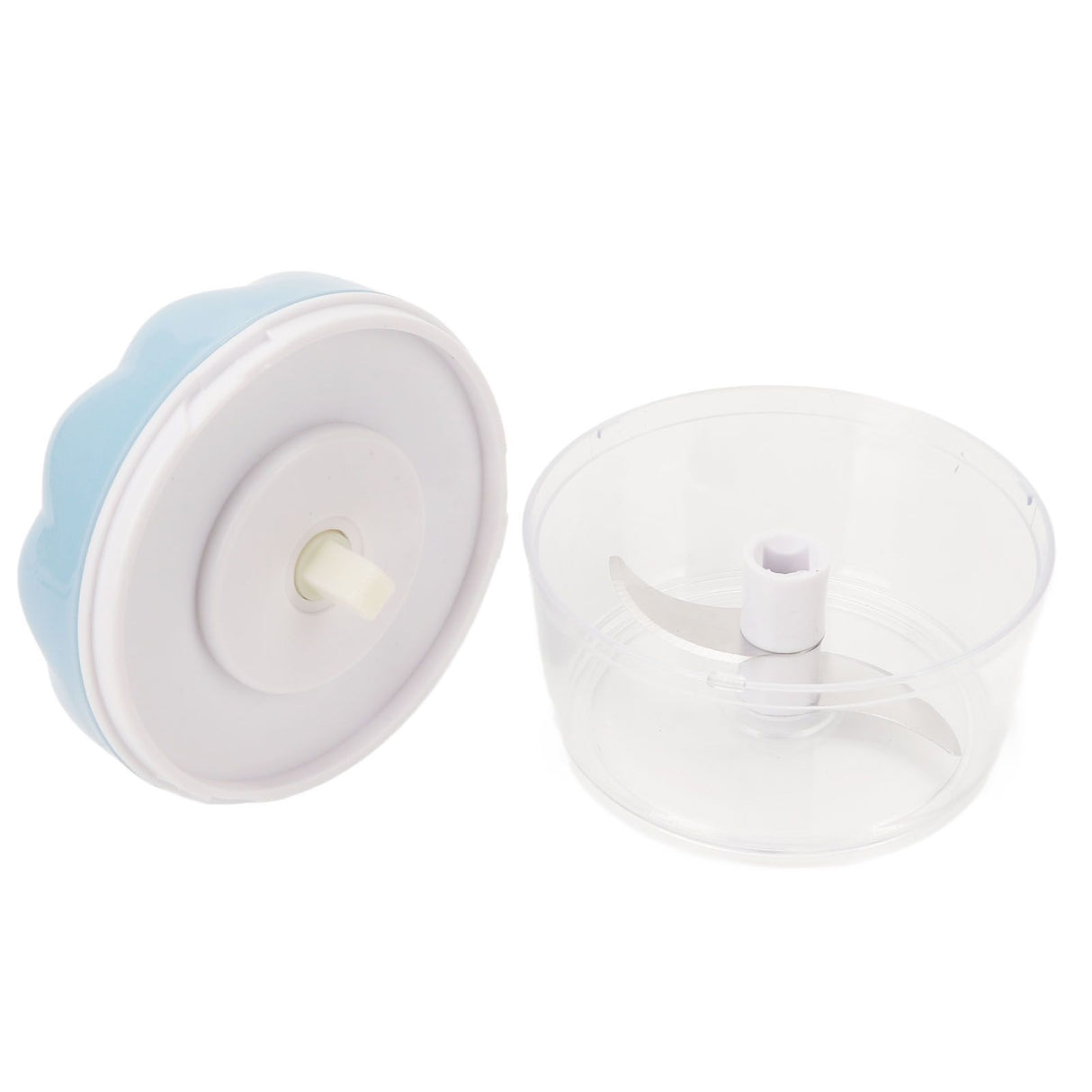 Garlic Chopper Manual Mini Safe Multipurpose Transparent Garlic Mincer with Drawstring for Kitchen Blue