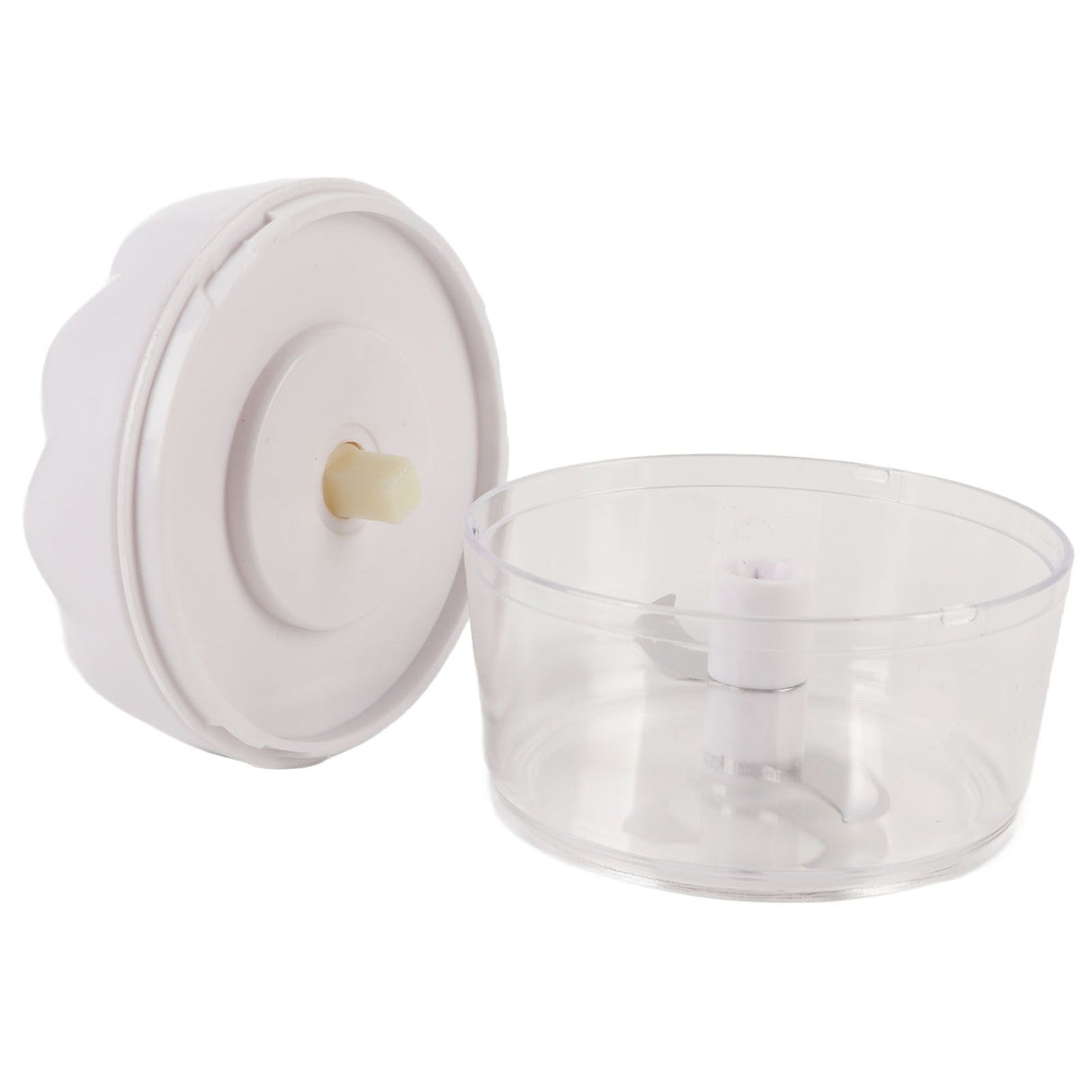 Garlic Chopper Manual Mini Safe Multipurpose Transparent Garlic Mincer with Drawstring for Kitchen White