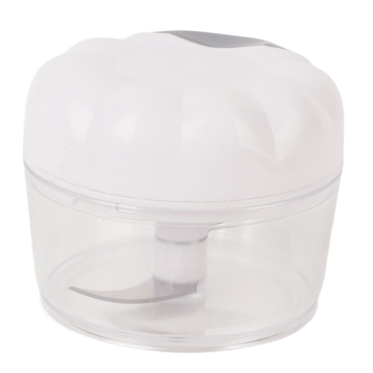 Garlic Chopper Manual Mini Safe Multipurpose Transparent Garlic Mincer with Drawstring for Kitchen White