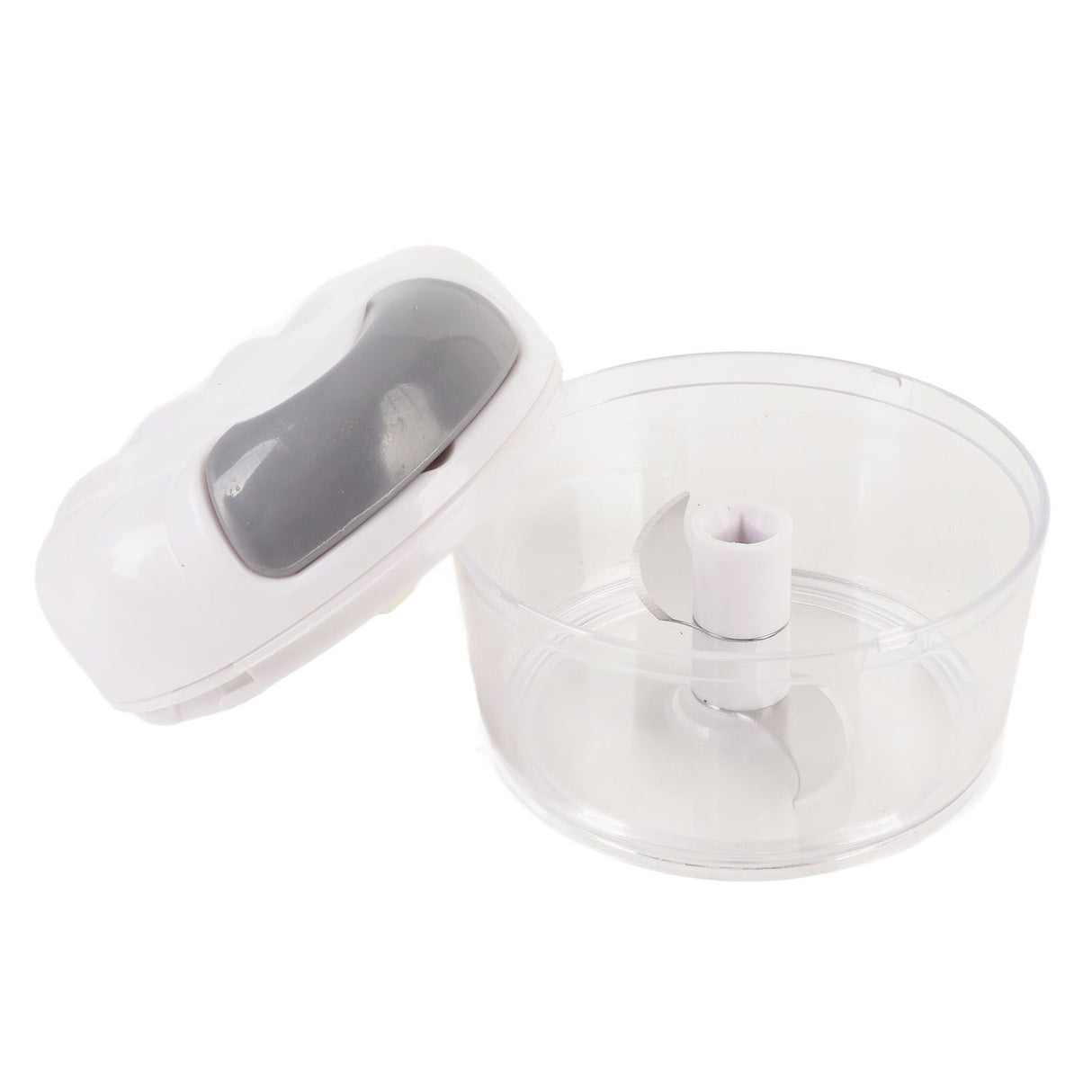 Garlic Chopper Manual Mini Safe Multipurpose Transparent Garlic Mincer with Drawstring for Kitchen White