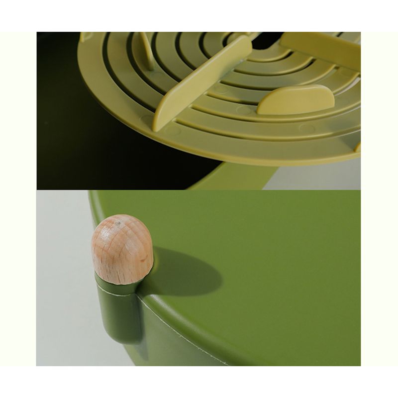 Tea Tray Simple Double Layer Pure Color Uniform Draining Holes Detachable Design Plastic Tea Tray Serving Green