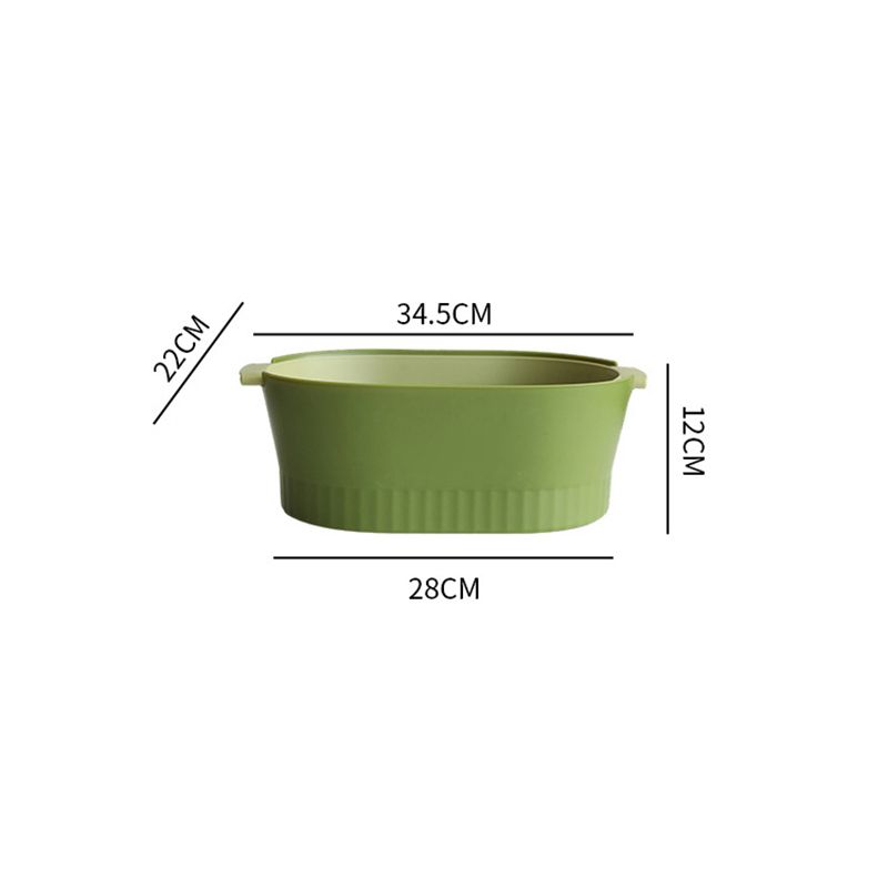 Drain Colander Double Layer Detachable Increased Deepened Capacity Plastic Colander Strainer Set for Kitchen Green Large