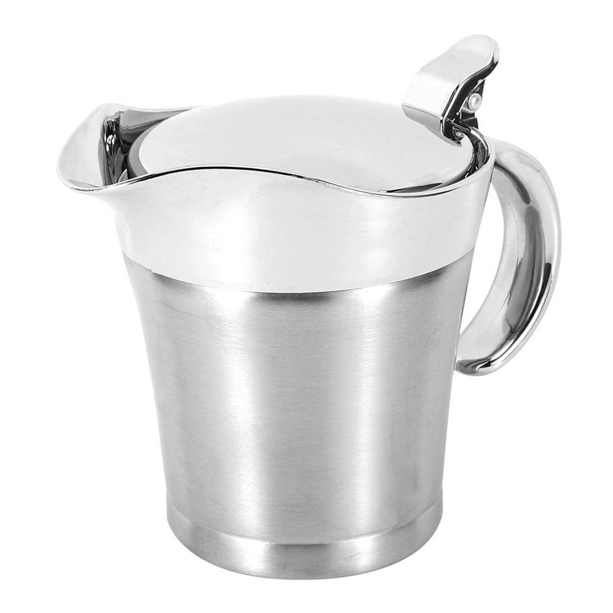 750ML Gravy Boat 304 Stainless Steel Sauce Jug Double Walled Steak Sauce Pot with Lid