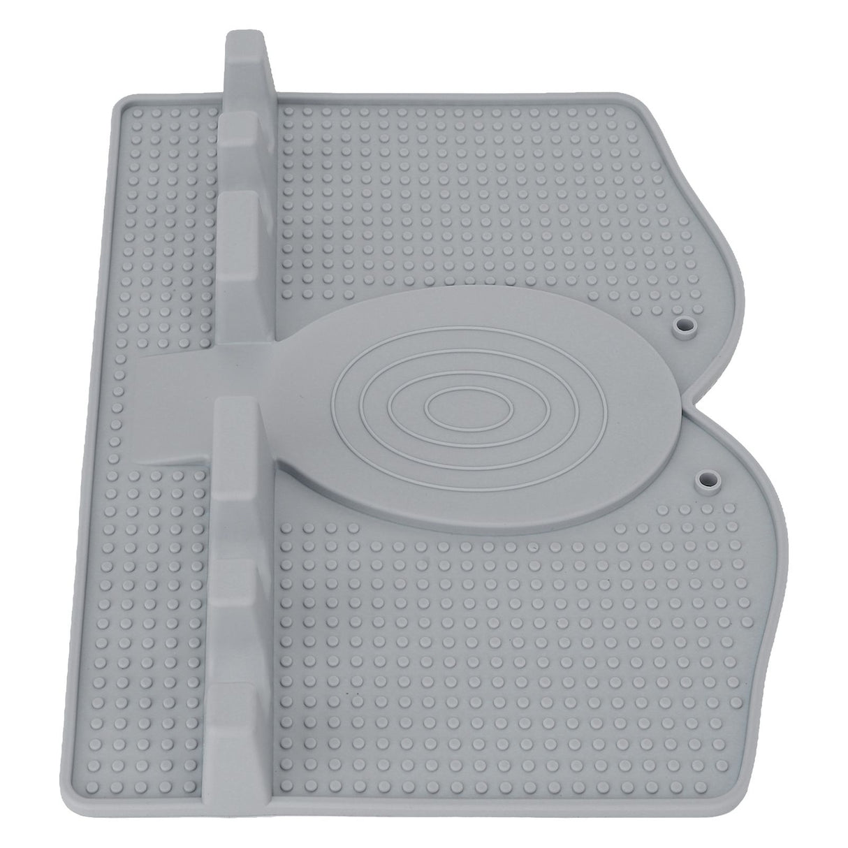Silicone Utensil Rest Heat Resistant Non Slip Silicone Utensil Holder with Drip Pad for Kitchen Utensil Spoons Tongs Light Gray