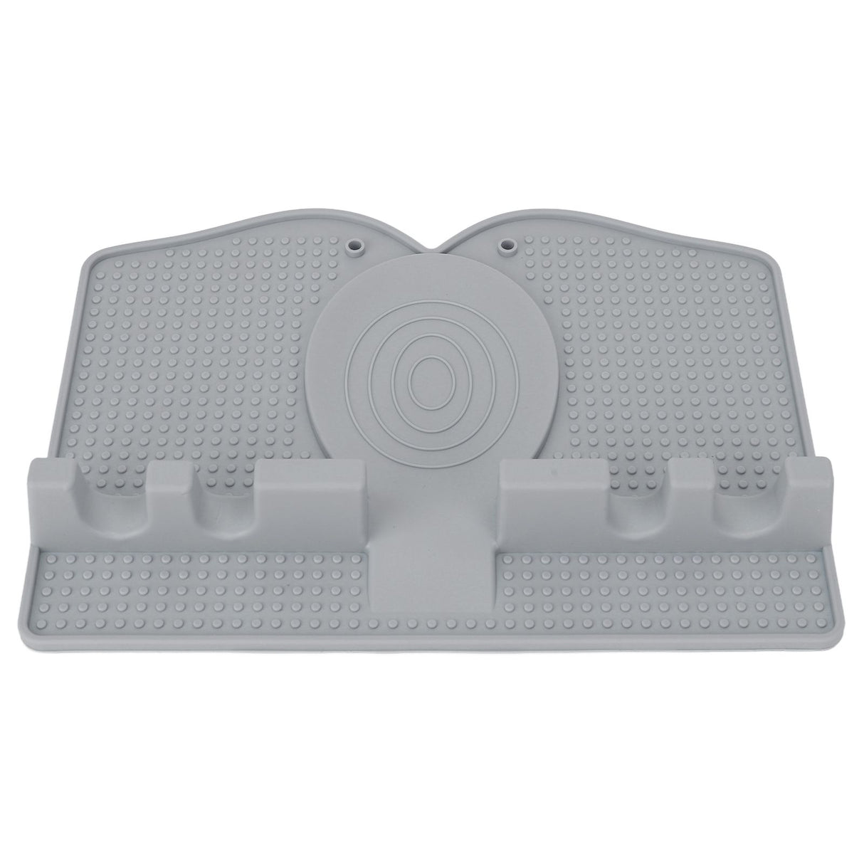 Silicone Utensil Rest Heat Resistant Non Slip Silicone Utensil Holder with Drip Pad for Kitchen Utensil Spoons Tongs Light Gray