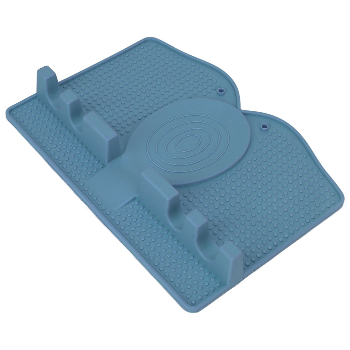 Silicone Utensil Rest Heat Resistant Non Slip Silicone Utensil Holder with Drip Pad for Kitchen Utensil Spoons Tongs Dark Blue