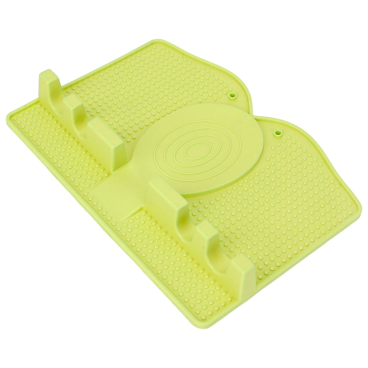 Silicone Utensil Rest Heat Resistant Non Slip Silicone Utensil Holder with Drip Pad for Kitchen Utensil Spoons Tongs Light Green