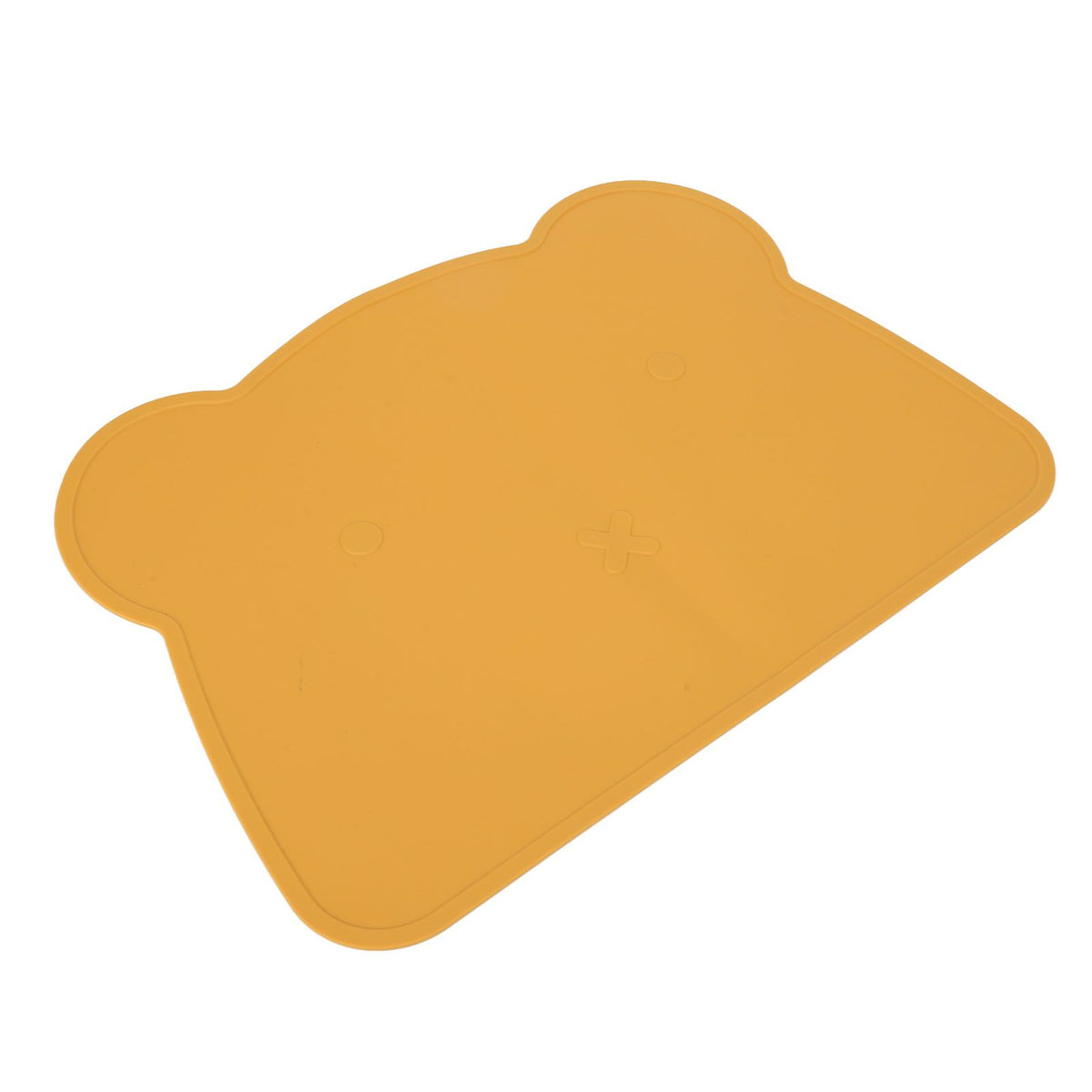 Silicone Placemat Thicken Heat Insulation Anti Slip Soft Elastic Silicone Bear Placemat for Home Hotel Restaurant Yellow