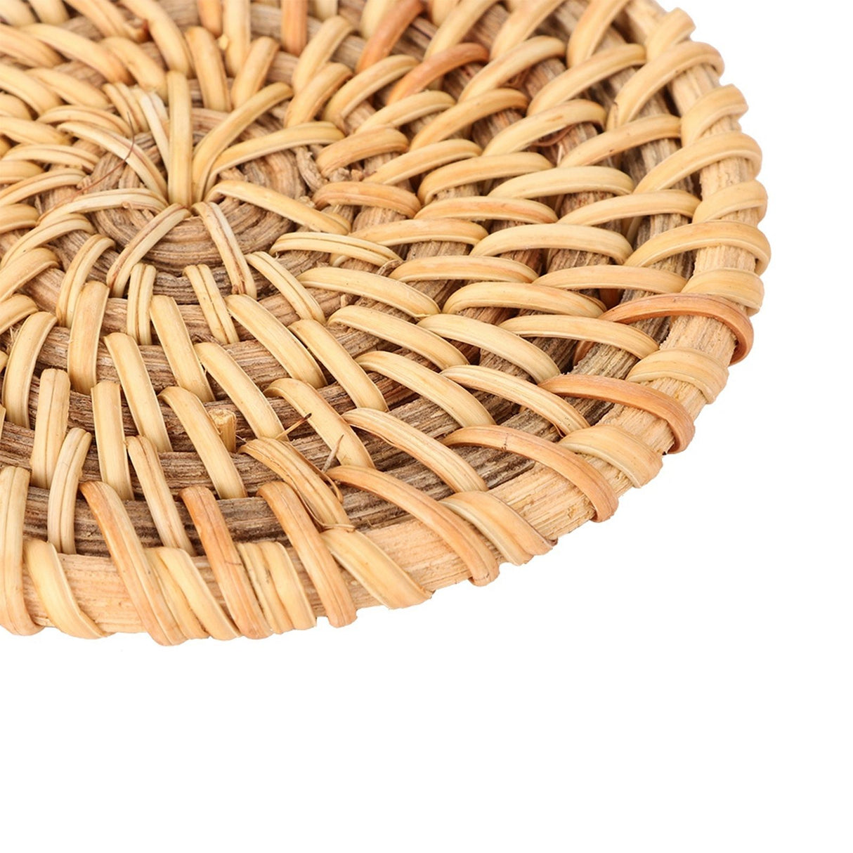 6 PCS Rattan Coasters Hand Made Teacup Coasters Set Insulated Rattan Cup Placemat Teacup Accessories 10cm / 3.9in