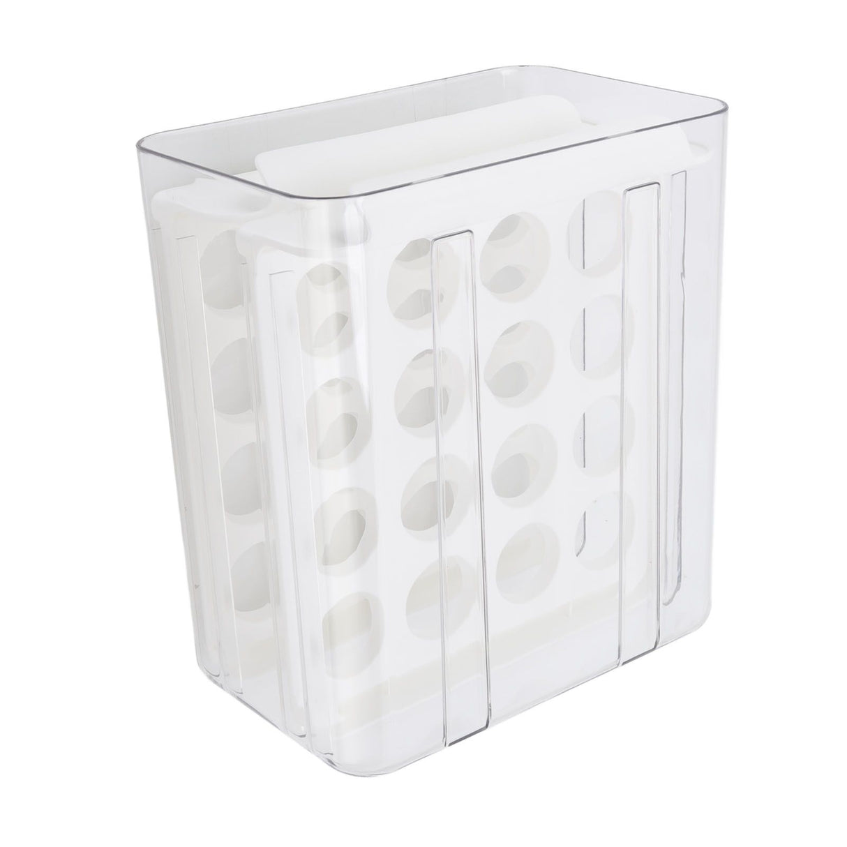 Egg Drawer Double Layer Transparent 32 Lattice Large Capacity Egg Storage Box for Refrigerator White