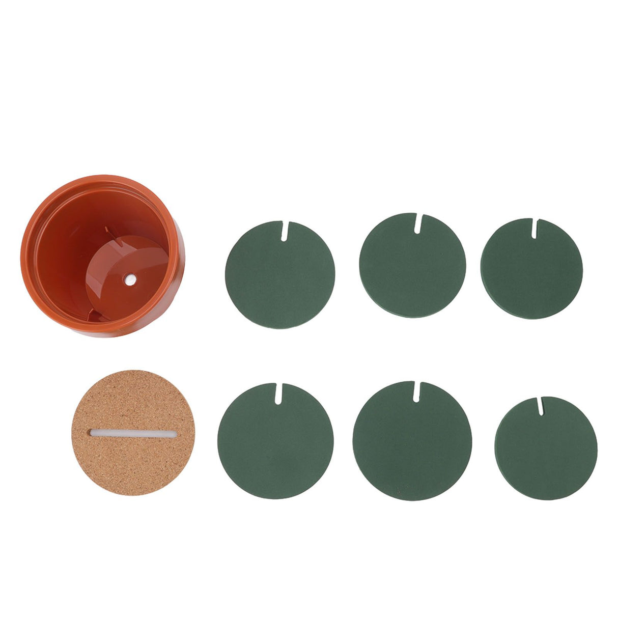 7 Pcs Cactus Coaster Set Cute Funny Green Cactus Coaster Non Slip Heat Insulation Tea Coaster with Flowerpot Holder