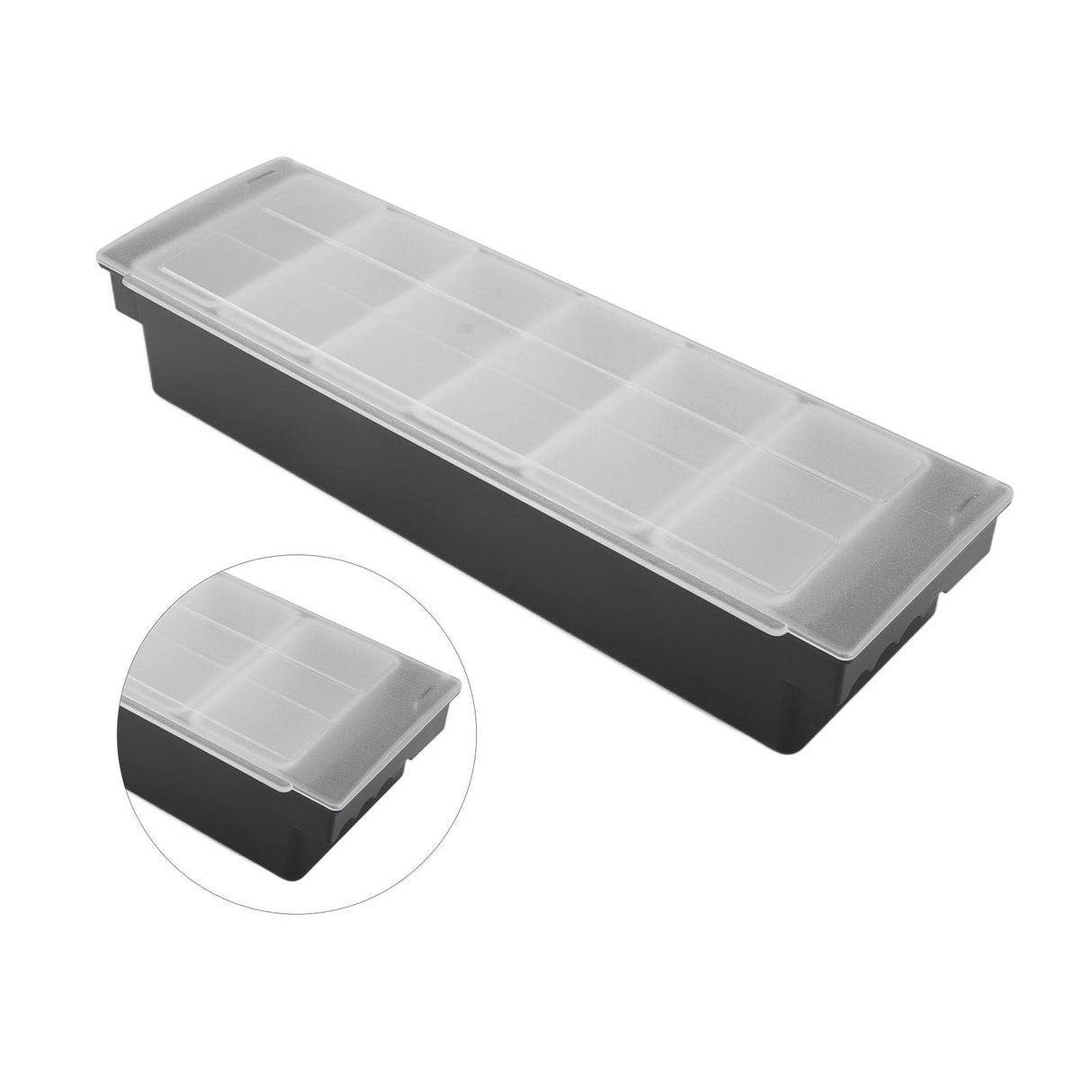 Condiment Caddy Durable Plastic Transparent Lid Detachable Design Multifunction Bar Fruit Caddy for Vege Fruit Seasoning 6 Compartments