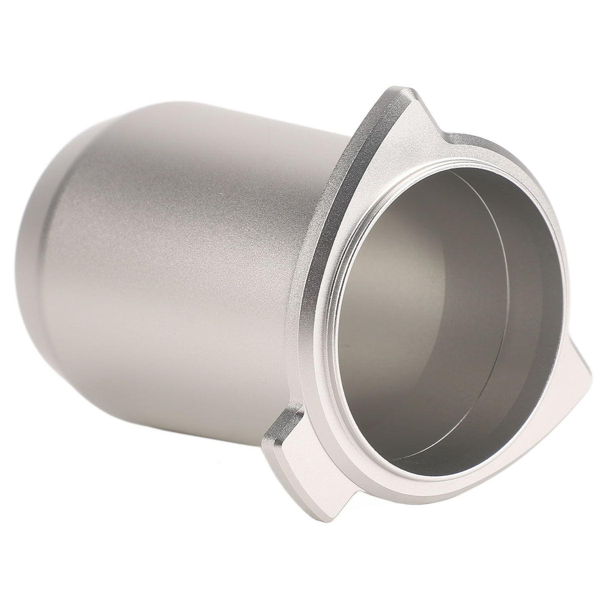 Coffee Powder Cup 54mm Aluminum Alloy Powder Feeder Cup Compact Lightweight Anti Flying Coffee Dosing Mug for Breville 8 Silver